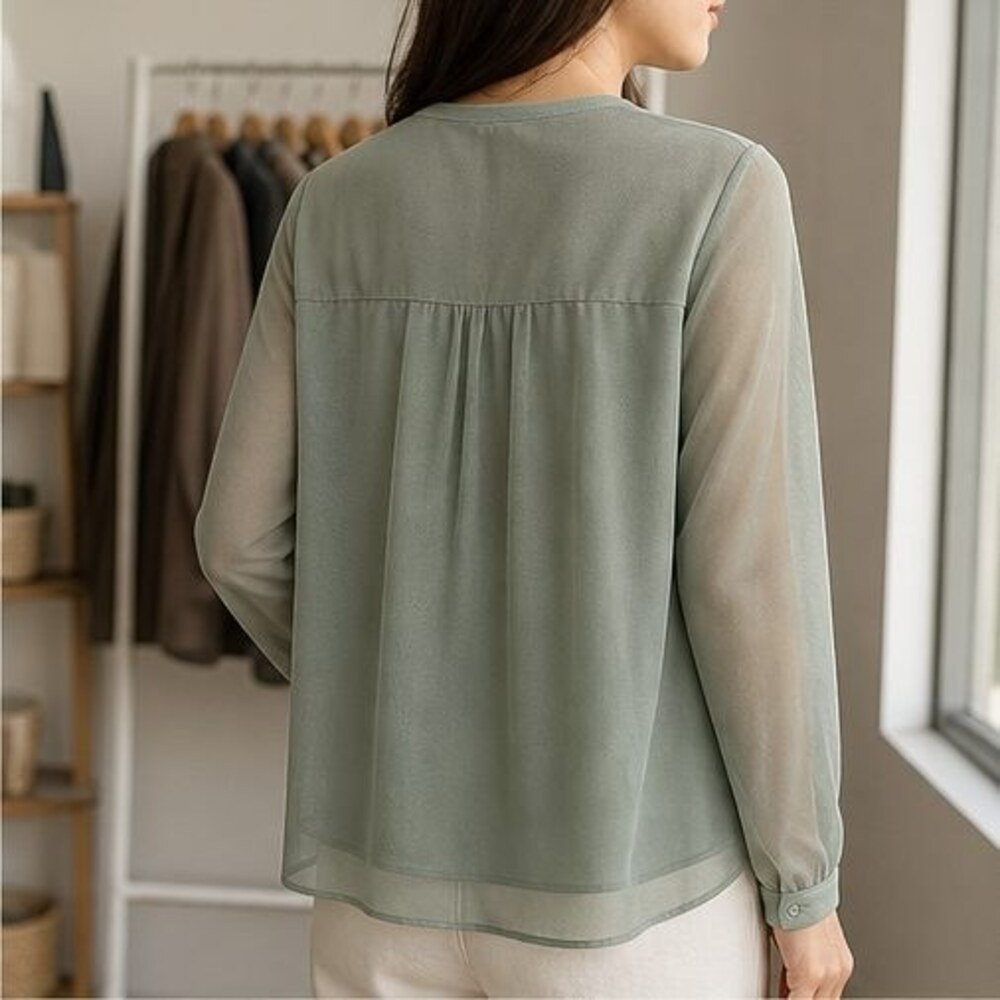 Sage Lace Trim Top - Picture 3 of 6
